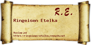 Ringeisen Etelka névjegykártya